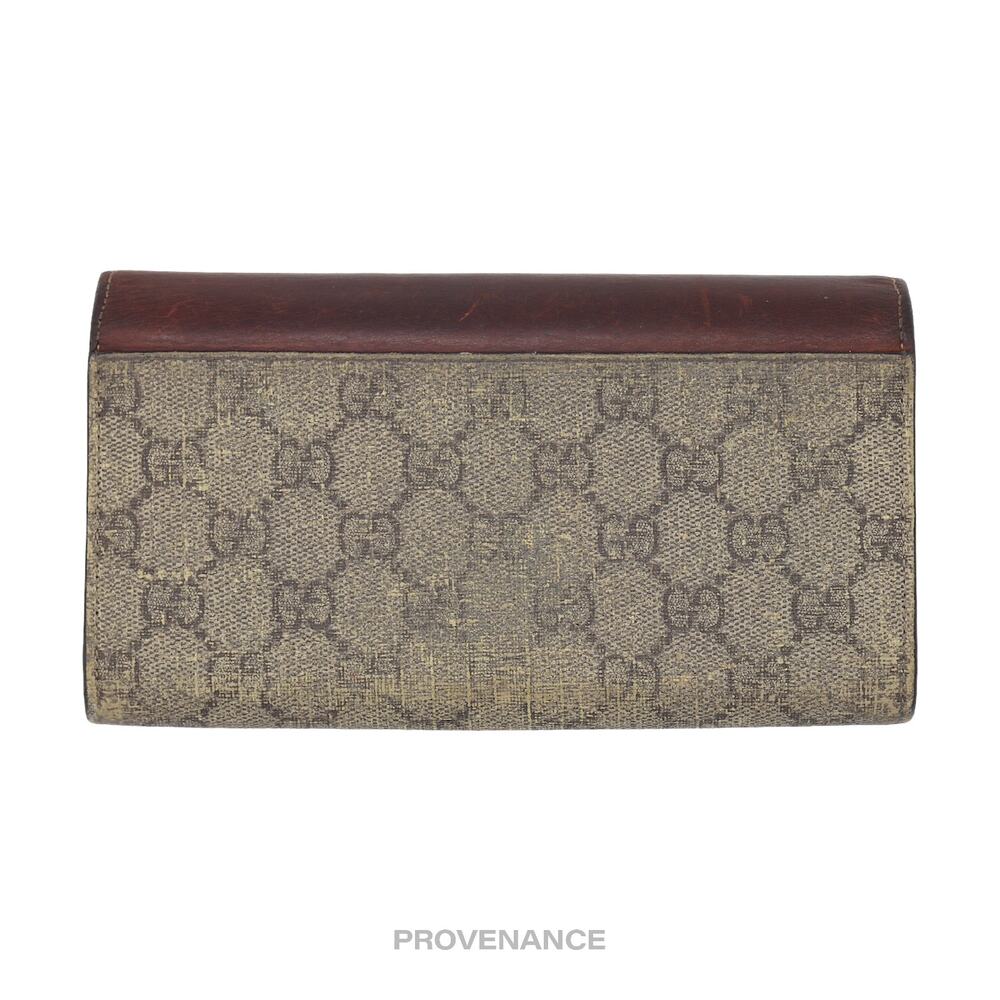 🔴 Gucci Snap Long Wallet - GG Supreme Brown - Picture 2 of 11